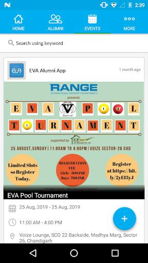 EVA Alumni App screenshot 2