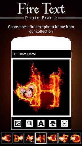 Fire Text Photo Frame screenshot 1