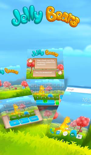 Jelly Bears Animated Keyboard   Live Wallpaper screenshot 1