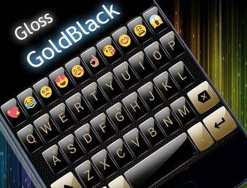 Gloss GoldBlack Emoji Keyboard screenshot 6