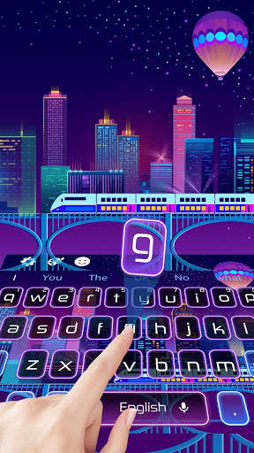 3D Live Neon City Life Keyboard Theme screenshot 1