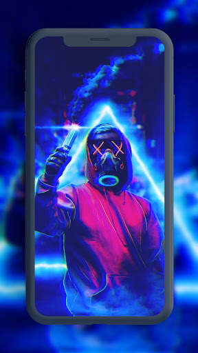 Neon Mask Wallpaper HD screenshot 3