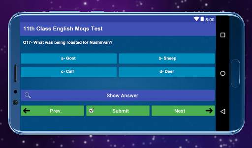 11th Class English Mcqs Test screenshot 5