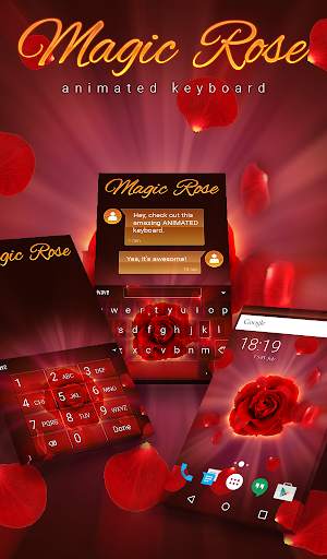Magic Rose Animated Keyboard   Live Wallpaper screenshot 1
