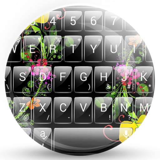 Keyboard Theme Glass Flowers 100