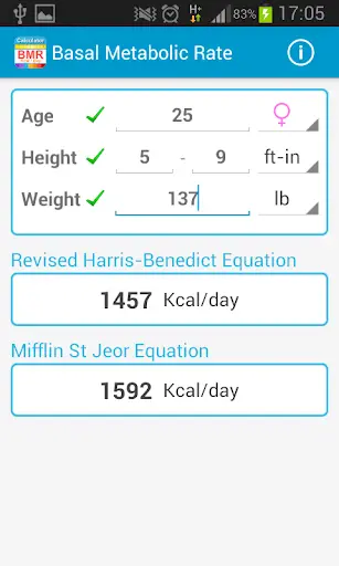 BMR Calculator screenshot 1