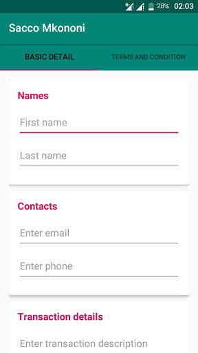 Sacco Mkononi screenshot 3