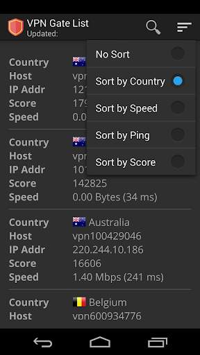 VPN Gate List (Best Free VPN) screenshot 2