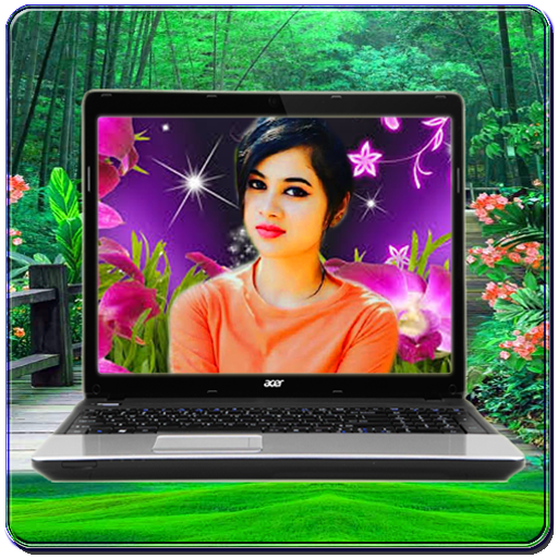 Laptop photo frame editor icon
