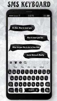 SMS Black and White Crystal Keyboard screenshot 2