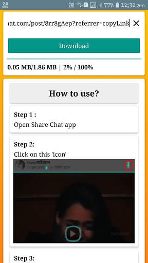 Video Downloader for Share Chat- No Watermark 2021 screenshot 2