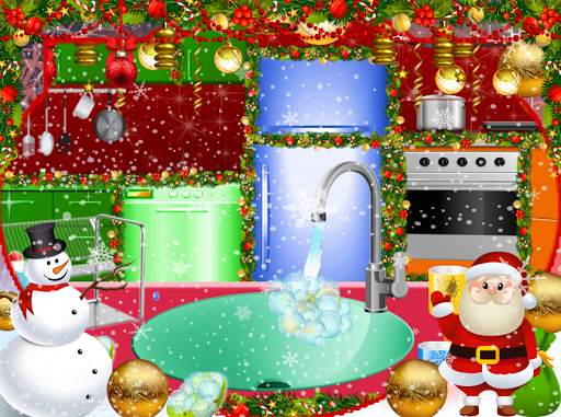 Christmas Kitchen Cleaning-Hidden Objects Cleaning screenshot 2
