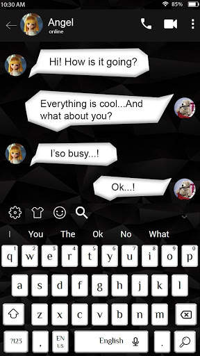SMS White and Black Keyboard Theme screenshot 4
