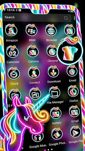 Neon Colorful Unicorn Theme screenshot 2