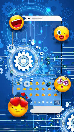 Blue High Tech Keyboard screenshot 1