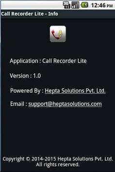Call Recorder Lite System screenshot 8