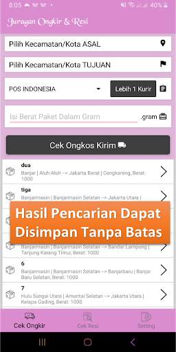 JuraganOngkir Cek Ongkir Resi ALL KURIR Lengkap screenshot 1