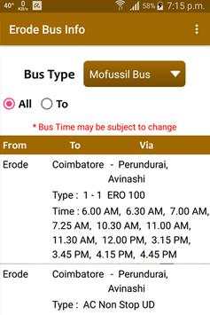 Erode Bus Info screenshot 1