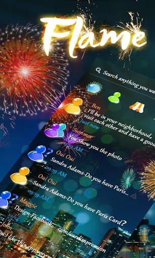 GO SMS FLAME THEME 1 تصوير الشاشة
