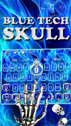 Blue Tech Angel Skull Keyboard screenshot 2