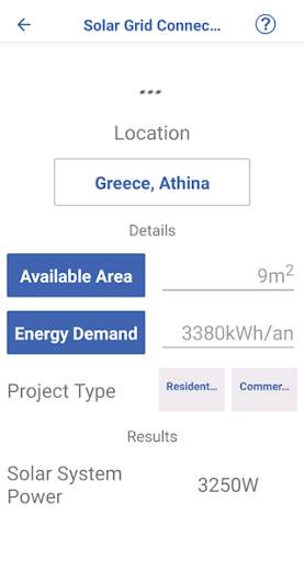 Renewables application screenshot 2