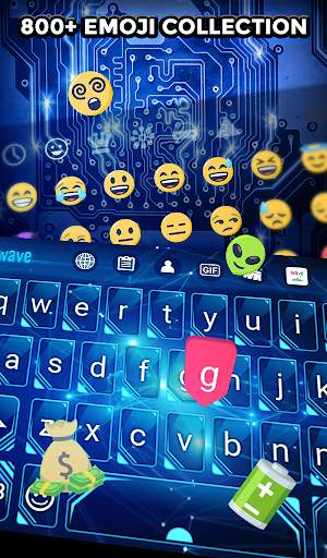 Blue Light Animated Keyboard + Live Wallpaper screenshot 3