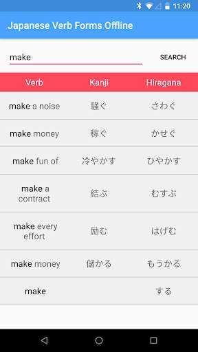 Japanese Verb Forms Offline screenshot 1