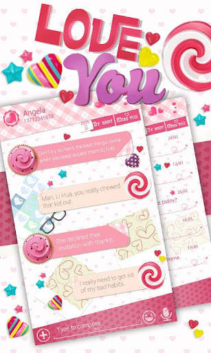 (FREE) GO SMS LOVE YOU THEME screenshot 1