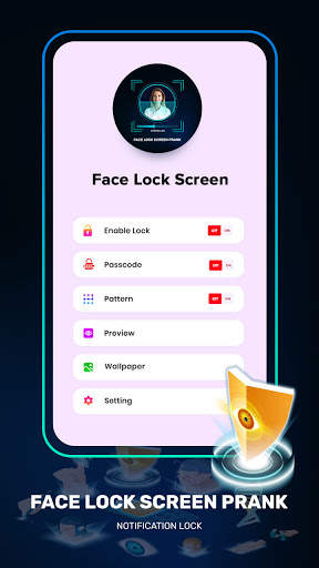 Face Screen Lock - Fingerprint App Lock Prank 2 تصوير الشاشة