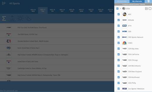Live Sports TV Listings Guide 8 تصوير الشاشة