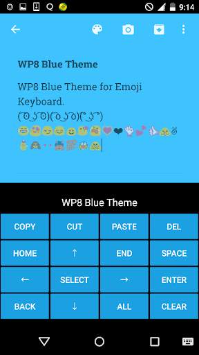 Blue Emoji Keyboard Theme screenshot 3