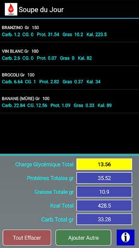Index et la charge glycém Lite screenshot 6