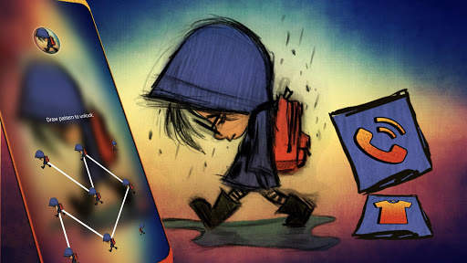 Sad Boy Sketch Launcher Theme screenshot 3