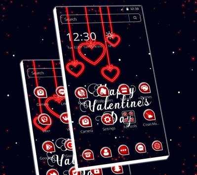 Valentine Day Red and Black Heart Theme 💞 screenshot 2