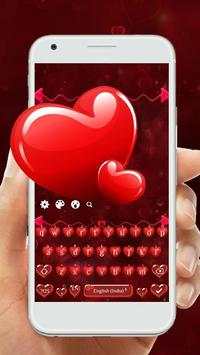Red Heart Keyboard Theme screenshot 1