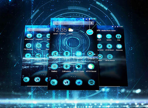 Blue Neon Future Tech -- APUS  screenshot 6