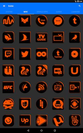Flat Black and Orange IconPack screenshot 24