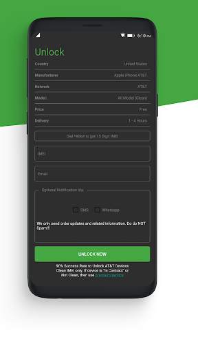Free IMEI-SIM Unlock Code-AT&T Android and i Phone screenshot 4