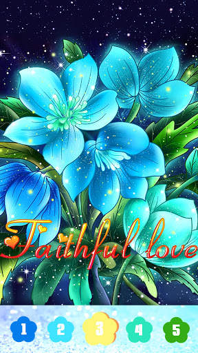 Flower coloring games-Color by number offline screenshot 2