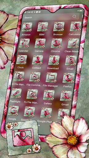 Flower Painting Theme Launcher screenshot 2