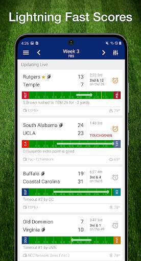 Scores App: College Football 1 تصوير الشاشة
