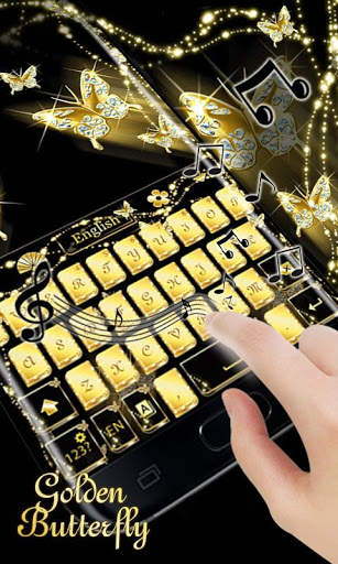 Golden Butterfly GO Keyboard Theme स्क्रीनशॉट 5