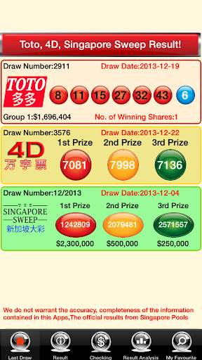 TOTO, 4D Lottery Live Free screenshot 1