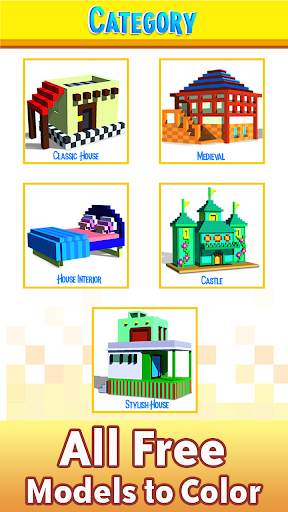 House Voxel Paint by Number - 3D Glitter Coloring screenshot 1