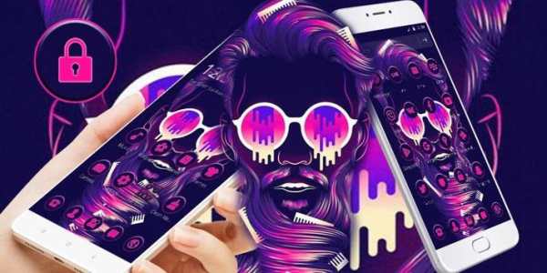 Purple Neon Tide Man Theme screenshot 4