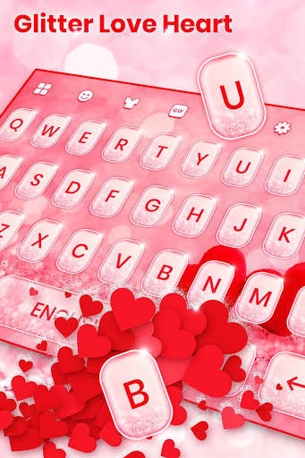 Glitter Love Heart Keyboard screenshot 2