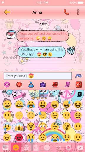 Pink Pop Emoji Keyboard Wallpaper स्क्रीनशॉट 7