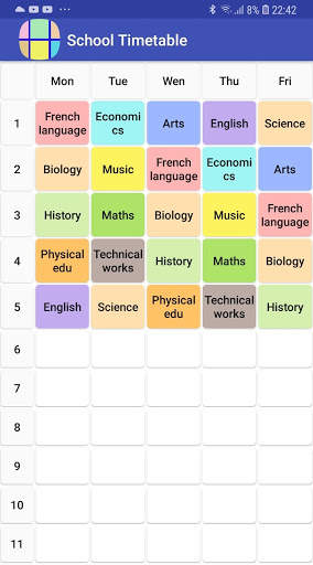 School Timetable Light screenshot 1