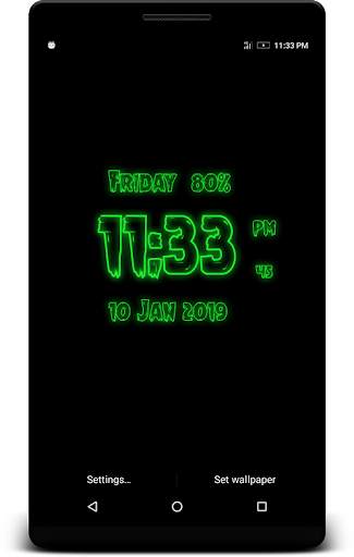 Tattoo Digital Clock Live Wallpaper screenshot 1