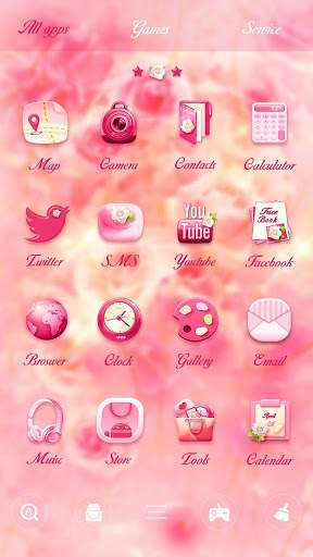 Pink Flower Go Launcher Theme screenshot 3